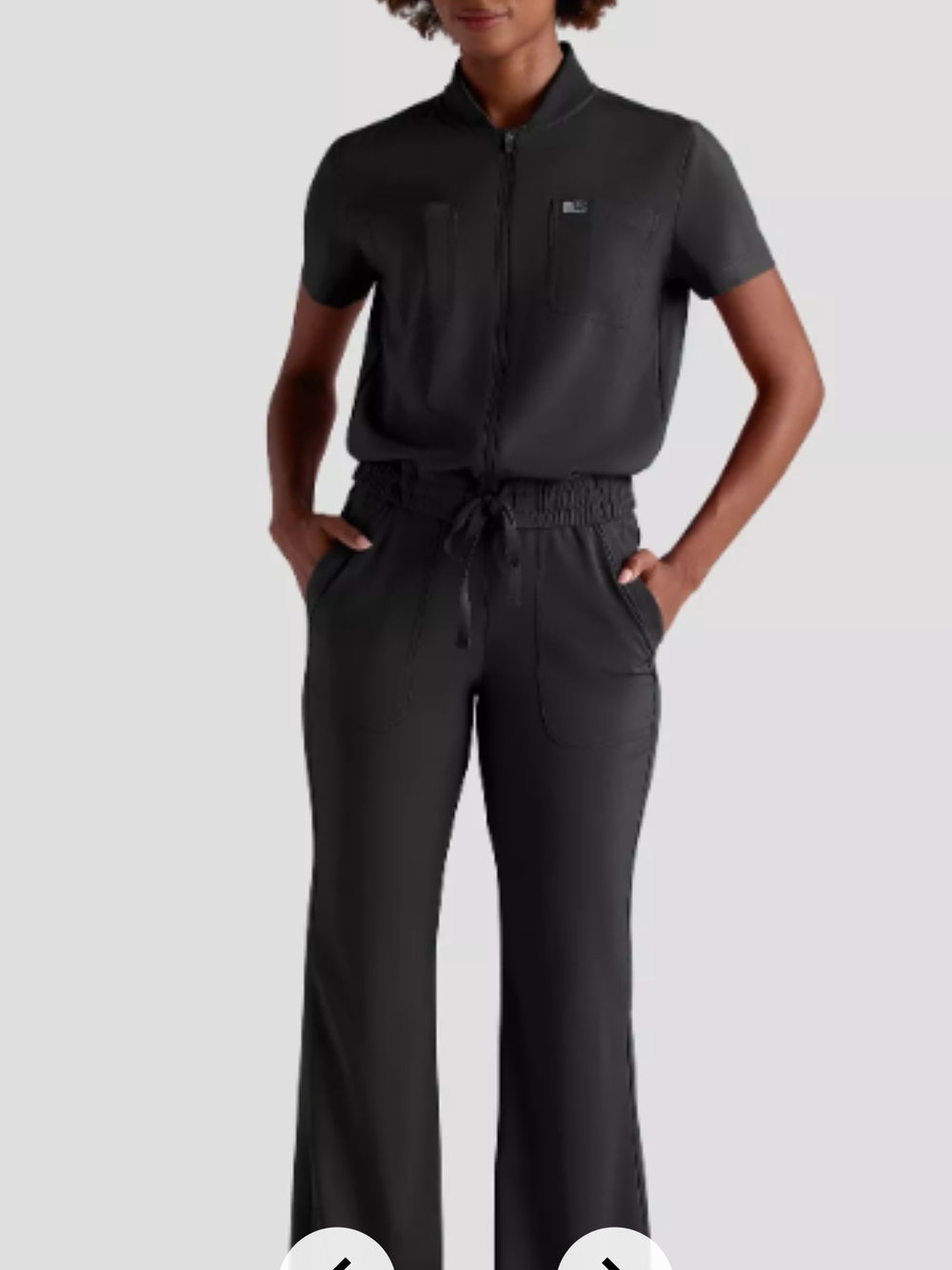 Easy STRETCH Nika Women's Zip Front Scrub Top And Bottom– 2-Piece Jumpsuit